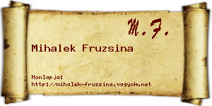 Mihalek Fruzsina névjegykártya